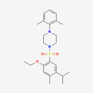 molecular formula C24H34N2O3S B2820710 1-(2,6-Dimethylphenyl)-4-(2-ethoxy-4-methyl-5-propan-2-ylphenyl)sulfonylpiperazine CAS No. 1903297-09-5