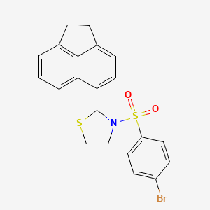 3-((4-Bromophenyl)sulfonyl)-2-(1,2-dihydroacenaphthylen-5-yl)thiazolidine