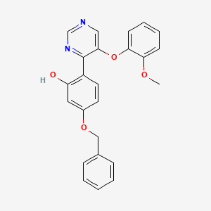molecular formula C24H20N2O4 B2820728 5-(Benzyloxy)-2-(5-(2-methoxyphenoxy)pyrimidin-4-yl)phenol CAS No. 850231-03-7