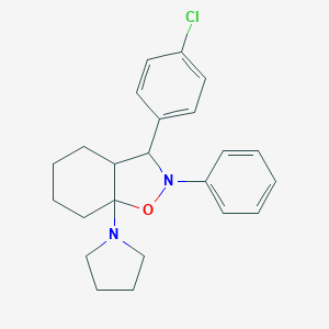 molecular formula C23H27ClN2O B282073 3-(4-Chlorophenyl)-2-phenyl-7a-(1-pyrrolidinyl)octahydro-1,2-benzisoxazole 