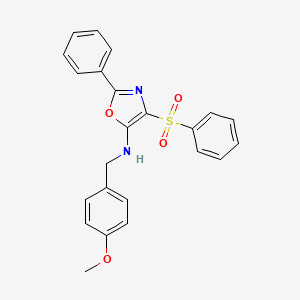 4-(benzenesulfonyl)-N-[(4-methoxyphenyl)methyl]-2-phenyl-1,3-oxazol-5-amine