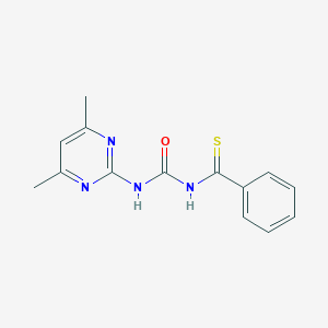 molecular formula C14H14N4OS B282074 N-benzothioyl-N'-(4,6-dimethyl-2-pyrimidinyl)urea 