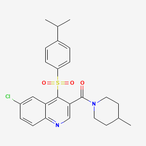 6-Chloro-4-[(4-isopropylphenyl)sulfonyl]-3-[(4-methylpiperidin-1-yl)carbonyl]quinoline
