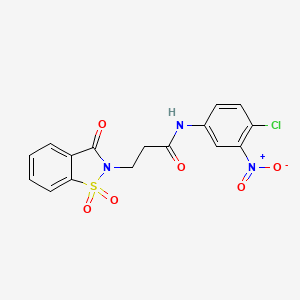 N-(4-chloro-3-nitrophenyl)-3-(1,1-dioxido-3-oxobenzo[d]isothiazol-2(3H)-yl)propanamide