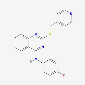 molecular formula C20H15FN4S B2820744 N-(4-fluorophenyl)-2-((pyridin-4-ylmethyl)thio)quinazolin-4-amine CAS No. 2034517-33-2