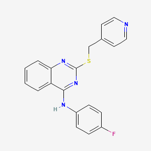 molecular formula C20H15FN4S B2820744 N-(4-氟苯基)-2-((吡啶-4-基甲基)硫代)喹唑啉-4-胺 CAS No. 2034517-33-2