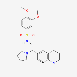 3,4-dimethoxy-N-(2-(1-methyl-1,2,3,4-tetrahydroquinolin-6-yl)-2-(pyrrolidin-1-yl)ethyl)benzenesulfonamide