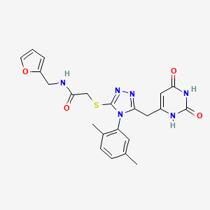 molecular formula C22H22N6O4S B2820748 2-((4-(2,5-dimethylphenyl)-5-((2,6-dioxo-1,2,3,6-tetrahydropyrimidin-4-yl)methyl)-4H-1,2,4-triazol-3-yl)thio)-N-(furan-2-ylmethyl)acetamide CAS No. 852048-41-0
