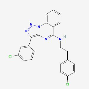 molecular formula C23H17Cl2N5 B2820751 3-(3-chlorophenyl)-N-[2-(4-chlorophenyl)ethyl][1,2,3]triazolo[1,5-a]quinazolin-5-amine CAS No. 866812-20-6
