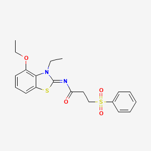 molecular formula C20H22N2O4S2 B2820763 3-(苯基磺酰基)-N-(4-乙氧-3-乙基-1,3-苯并噻唑-2-基亚)丙酰胺 CAS No. 1322255-23-1