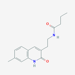 molecular formula C16H20N2O2 B2820766 N-[2-(7-methyl-2-oxo-1H-quinolin-3-yl)ethyl]butanamide CAS No. 851404-40-5