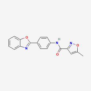 molecular formula C18H13N3O3 B2820768 N-(4-(benzo[d]oxazol-2-yl)phenyl)-5-methylisoxazole-3-carboxamide CAS No. 941903-19-1
