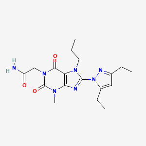 2-[8-(3,5-diethyl-1H-pyrazol-1-yl)-3-methyl-2,6-dioxo-7-propyl-2,3,6,7-tetrahydro-1H-purin-1-yl]acetamide