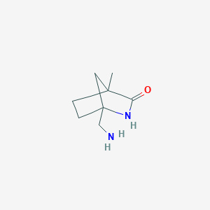 molecular formula C8H14N2O B2820773 1-(Aminomethyl)-4-methyl-2-azabicyclo[2.2.1]heptan-3-one CAS No. 2567503-92-6