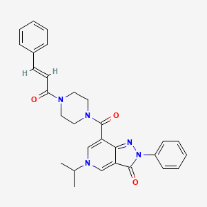 molecular formula C29H29N5O3 B2820774 (E)-7-(4-肉桂酰基哌嗪-1-羰基)-5-异丙基-2-苯基-2H-吡唑并[4,3-c]吡啶-3(5H)-酮 CAS No. 1105233-37-1