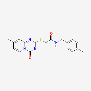 2-(8-methyl-4-oxopyrido[1,2-a][1,3,5]triazin-2-yl)sulfanyl-N-[(4-methylphenyl)methyl]acetamide
