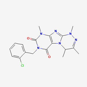 7-(2-chlorobenzyl)-1,3,4,9-tetramethyl-1,4-dihydro-[1,2,4]triazino[3,4-f]purine-6,8(7H,9H)-dione