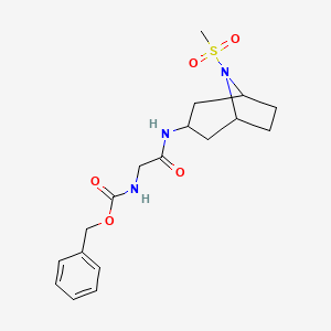 molecular formula C18H25N3O5S B2820791 苄基(2-((8-(甲磺酰基)-8-氮杂双环[3.2.1]辛烷-3-基)氨基)-2-氧代乙基)碳酸酯 CAS No. 2034267-12-2