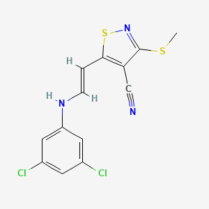 5-[(E)-2-(3,5-dichloroanilino)ethenyl]-3-methylsulfanyl-1,2-thiazole-4-carbonitrile