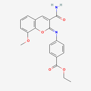 molecular formula C20H18N2O5 B2820802 乙酸-4-{[(2Z)-3-羰基-8-甲氧基-2H-香豆素-2-基亚胺]}苯甲酯 CAS No. 1327177-32-1