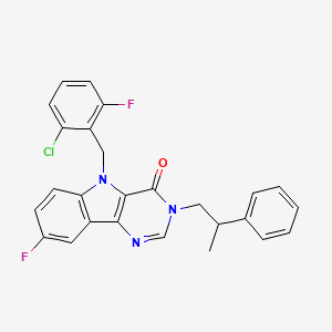 molecular formula C26H20ClF2N3O B2820803 5-(2-chloro-6-fluorobenzyl)-8-fluoro-3-(2-phenylpropyl)-3H-pyrimido[5,4-b]indol-4(5H)-one CAS No. 1190001-94-5