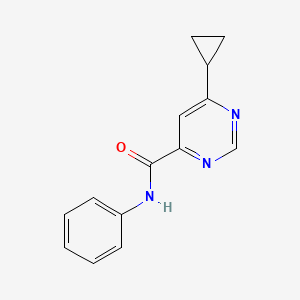 molecular formula C14H13N3O B2820807 6-Cyclopropyl-N-phenylpyrimidine-4-carboxamide CAS No. 2415469-64-4
