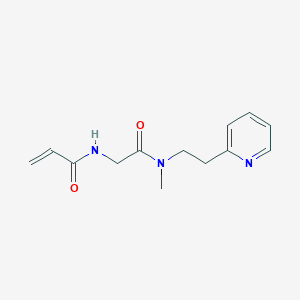 molecular formula C13H17N3O2 B2820825 N-[2-[Methyl(2-pyridin-2-ylethyl)amino]-2-oxoethyl]prop-2-enamide CAS No. 2411264-81-6