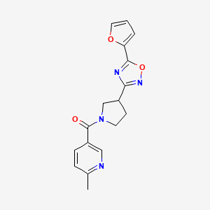 (3-(5-(Furan-2-yl)-1,2,4-oxadiazol-3-yl)pyrrolidin-1-yl)(6-methylpyridin-3-yl)methanone