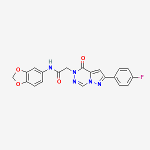 molecular formula C20H14FN5O4 B2820828 N-(1,3-benzodioxol-5-yl)-2-[2-(4-fluorophenyl)-4-oxopyrazolo[1,5-d][1,2,4]triazin-5(4H)-yl]acetamide CAS No. 1021020-56-3