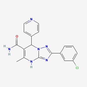 2-(3-Chlorophenyl)-5-methyl-7-(pyridin-4-yl)-4,7-dihydro-[1,2,4]triazolo[1,5-a]pyrimidine-6-carboxamide
