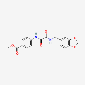 molecular formula C18H16N2O6 B2820842 Methyl 4-({[(1,3-benzodioxol-5-ylmethyl)amino](oxo)acetyl}amino)benzoate CAS No. 333760-56-8