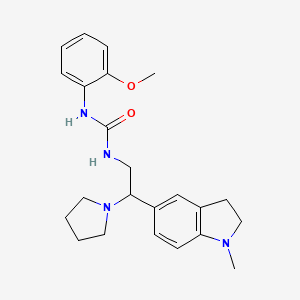 molecular formula C23H30N4O2 B2820846 1-(2-Methoxyphenyl)-3-(2-(1-methylindolin-5-yl)-2-(pyrrolidin-1-yl)ethyl)urea CAS No. 1171942-51-0