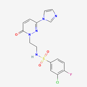 N-(2-(3-(1H-imidazol-1-yl)-6-oxopyridazin-1(6H)-yl)ethyl)-3-chloro-4-fluorobenzenesulfonamide