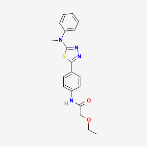 molecular formula C19H20N4O2S B2820856 2-ethoxy-N-(4-(5-(methyl(phenyl)amino)-1,3,4-thiadiazol-2-yl)phenyl)acetamide CAS No. 1021218-16-5