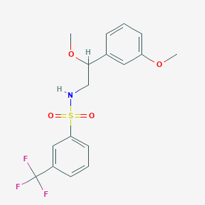molecular formula C17H18F3NO4S B2820861 N-(2-methoxy-2-(3-methoxyphenyl)ethyl)-3-(trifluoromethyl)benzenesulfonamide CAS No. 1797880-35-3