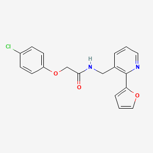 molecular formula C18H15ClN2O3 B2820862 2-(4-氯苯氧基)-N-((2-(呋喃-2-基)吡啶-3-基)甲基)乙酰胺 CAS No. 2034248-57-0