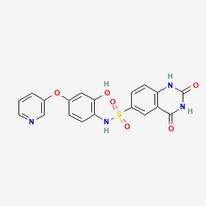molecular formula C19H14N4O6S B2820868 N-(2-hydroxy-4-(pyridin-3-yloxy)phenyl)-2,4-dioxo-1,2,3,4-tetrahydroquinazoline-6-sulfonamide CAS No. 2034243-12-2