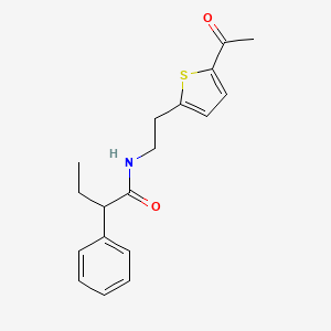 molecular formula C18H21NO2S B2820875 N-(2-(5-acetylthiophen-2-yl)ethyl)-2-phenylbutanamide CAS No. 2034569-77-0