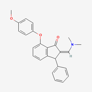 molecular formula C25H23NO3 B2820882 2-[(二甲氨基)甲亚甲基]-7-(4-甲氧基苯氧基)-3-苯基-1-茚酮 CAS No. 337921-65-0
