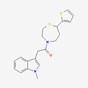 2-(1-methyl-1H-indol-3-yl)-1-(7-(thiophen-2-yl)-1,4-thiazepan-4-yl)ethanone