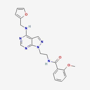molecular formula C20H20N6O3 B2820886 N-(2-(4-((呋喃-2-基甲基)氨基)-1H-吡唑并[3,4-d]嘧啶-1-基)乙基)-2-甲氧基苯甲酰胺 CAS No. 1208524-09-7