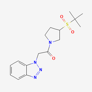 molecular formula C16H22N4O3S B2820890 2-(1H-benzo[d][1,2,3]triazol-1-yl)-1-(3-(tert-butylsulfonyl)pyrrolidin-1-yl)ethanone CAS No. 1448070-64-1