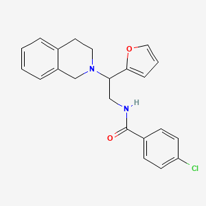 4-chloro-N-(2-(3,4-dihydroisoquinolin-2(1H)-yl)-2-(furan-2-yl)ethyl)benzamide