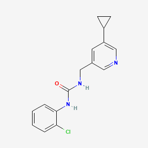 molecular formula C16H16ClN3O B2820892 1-(2-氯苯基)-3-((5-环丙基吡啶-3-基)甲基)脲 CAS No. 2034539-90-5