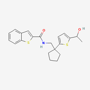 N-((1-(5-(1-hydroxyethyl)thiophen-2-yl)cyclopentyl)methyl)benzo[b]thiophene-2-carboxamide