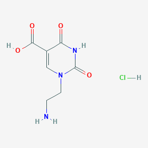 molecular formula C7H10ClN3O4 B2820900 1-(2-Aminoethyl)-2,4-dioxo-1,2,3,4-tetrahydropyrimidine-5-carboxylic acid hydrochloride CAS No. 2094379-52-7