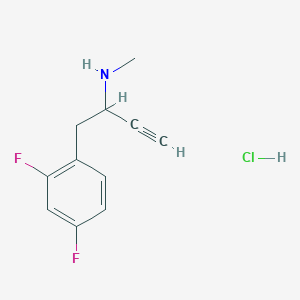 molecular formula C11H12ClF2N B2820906 [1-(2,4-Difluorophenyl)but-3-yn-2-yl](methyl)amine hydrochloride CAS No. 2241142-56-1