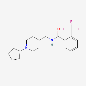 molecular formula C19H25F3N2O B2820907 N-((1-环戊基哌啶-4-基)甲基)-2-(三氟甲基)苯甲酰胺 CAS No. 953931-98-1
