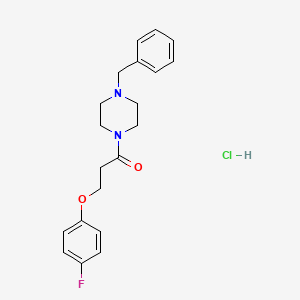 molecular formula C20H24ClFN2O2 B2820908 1-(4-Benzylpiperazin-1-yl)-3-(4-fluorophenoxy)propan-1-one hydrochloride CAS No. 1331304-07-4