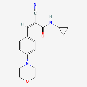 molecular formula C17H19N3O2 B2820910 (Z)-2-cyano-N-cyclopropyl-3-(4-morpholin-4-ylphenyl)prop-2-enamide CAS No. 1351367-06-0